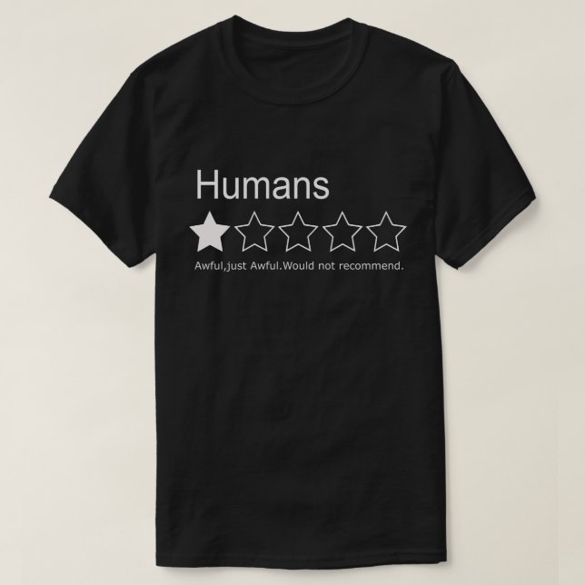 Camiseta Humanos, una estrella, desafortunados, simplemente (Diseño del anverso)