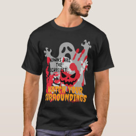 Camiseta “Humans Are Scariest Halloween T-Shirt – Blood, Sk