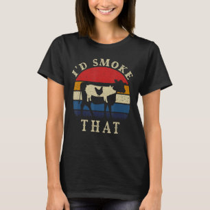 Camiseta Humaría a ese divertido fumador de carne con barba