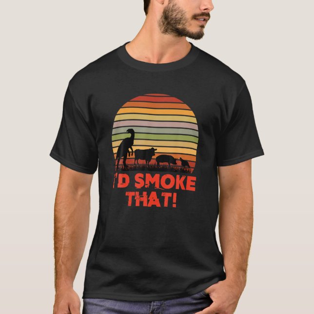 Camiseta Humaría a ese fumador de carne de barbacoa asando  (Anverso)