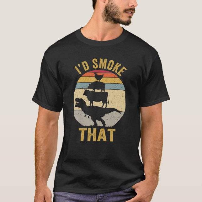 Camiseta Humaría ese papá fumador regala divertida parrilla (Anverso)