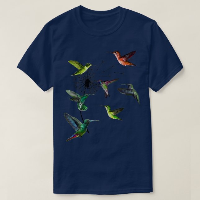 Camiseta Hummbingbird Dandelion Humminbird Hummingbird Bird (Diseño del anverso)