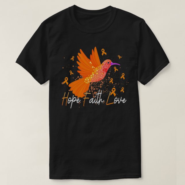 Camiseta HummingBird Aml Leucemia Corazón del rompecabezas  (Diseño del anverso)