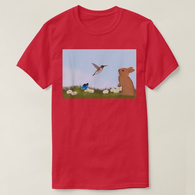 Camiseta Hummingbird Bird Bunny Spring Birdwatcher Animal B (Diseño del anverso)