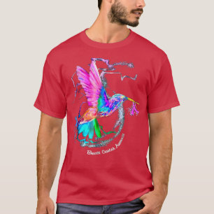 Camiseta Hummingbird Cáncer De Mama De Cinta Rosa De Giro