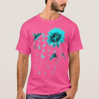 Camiseta Hummingbird Cáncer de Ovario de Cinta Verde azulad