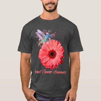 Camiseta Hummingbird Cinta rosa Cinta de Girasol Cáncer de 