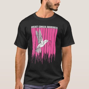 Camiseta Hummingbird Cinta rosada de cáncer de mama en guer