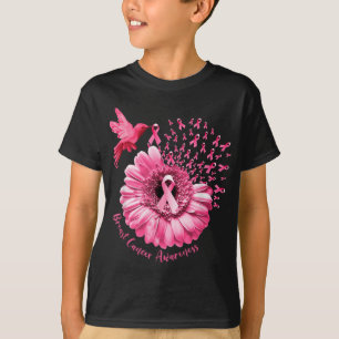 Camiseta Hummingbird Conciencia sobre el cáncer de mama ros