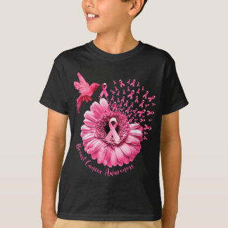 Camiseta Hummingbird Conciencia sobre el cáncer de mama ros