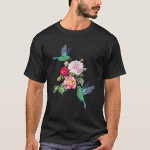 Camiseta Hummingbird Flor Tree Gráfica Graciosa Ave Lover