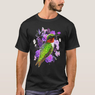 Camiseta Hummingbird Flores de mariposa Cute Hummingbird Lo