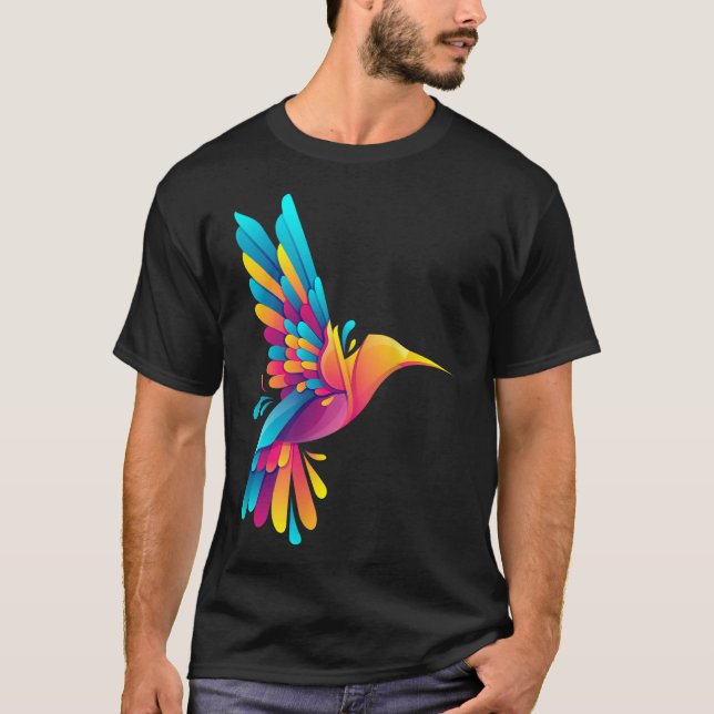 Camiseta Hummingbird Funny Colorful Design Support Animal R (Anverso)