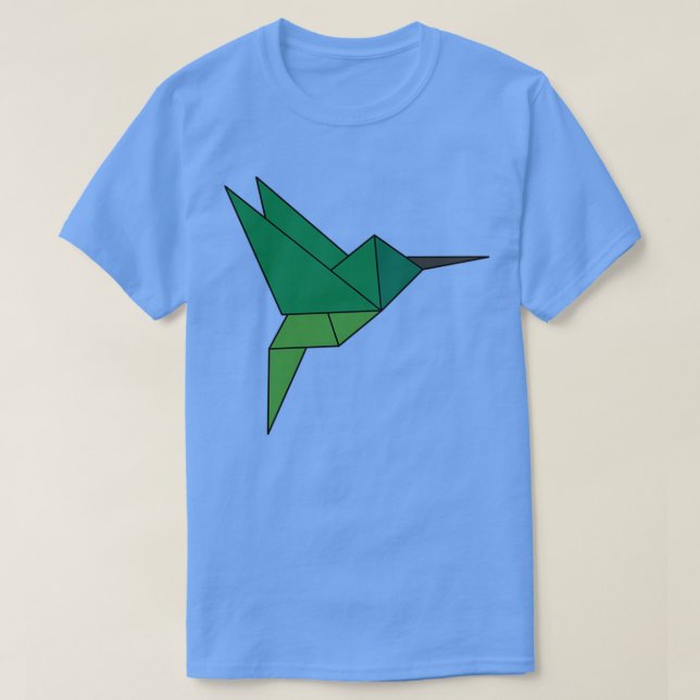 Camiseta Hummingbird geométrico originami (Diseño del anverso)