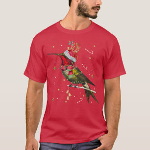 Camiseta Hummingbird Gorra de renos Santa Xmas ilumina Navi