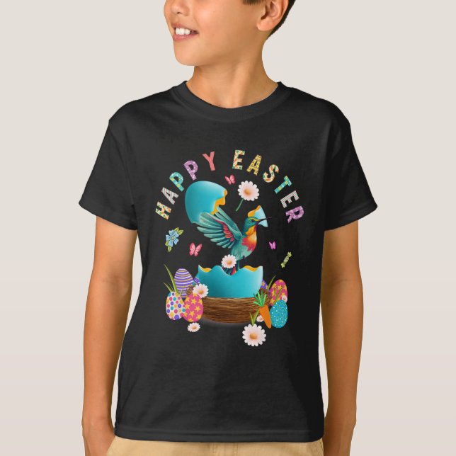 Camiseta Hummingbird Happy Easter Egg Hung Easter Day Hu (Anverso)