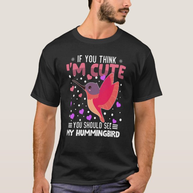 Camiseta Hummingbird Heart Valentine's Day Animal For Women (Anverso)