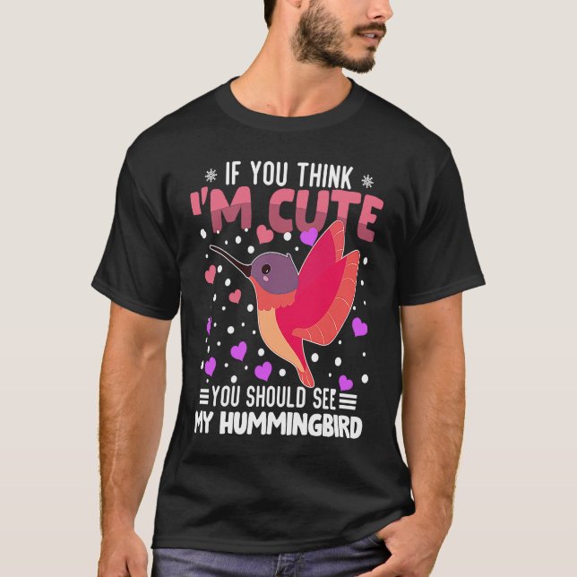 Camiseta Hummingbird Heart Valentine's Day Animal For Women (Anverso)