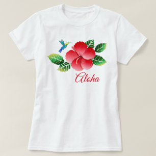 Camiseta Hummingbird Hibiscus Hawai Tropical Floral