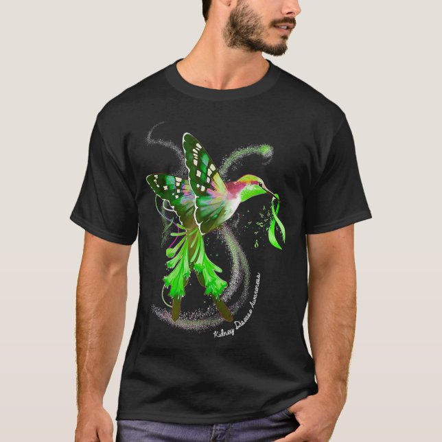 Camiseta Hummingbird Holding Green Ribbon (Anverso)