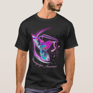 Camiseta Hummingbird Holding Purple Ribbon Fibromialgia Awa