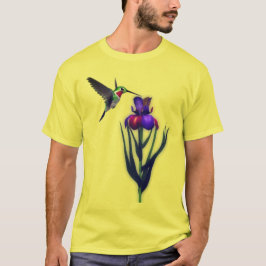Camiseta Hummingbird Iris Flower