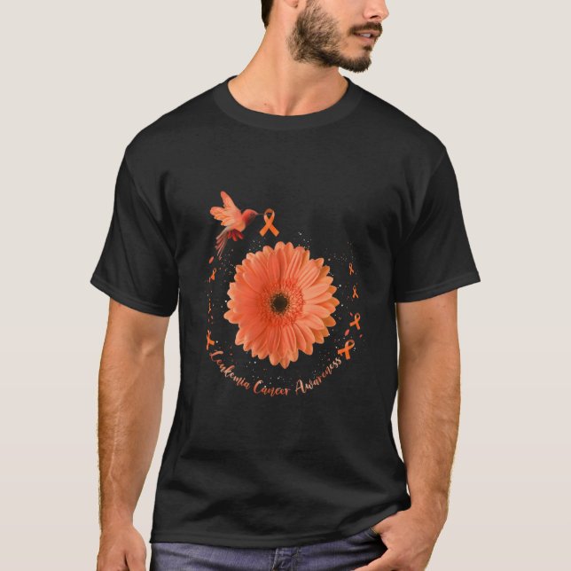 Camiseta Hummingbird Naranja Leucemia Conciencia sobre el c (Anverso)