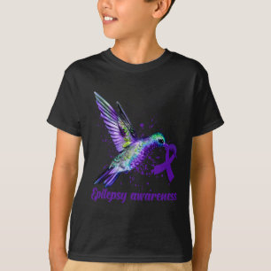 Camiseta Hummingbird Púrpura Cinta Epilepsia Mes de Concien