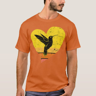 Camiseta Hummingbird Retro Vintage Heart Humminbird Bird