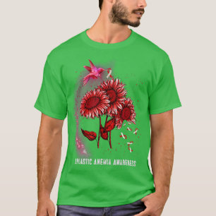 Camiseta Hummingbird Sunflower Anemia aplásica Conciencia