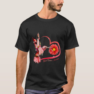 Camiseta Hummingbird Sunflower Cinta roja Cáncer de Sangre 