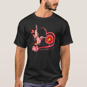 Camiseta Hummingbird Sunflower Corazón Cinta Roja Pulmonar
