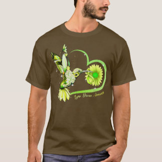 Camiseta Hummingbird Sunflower Green Ribbon Lyme Disease Aw