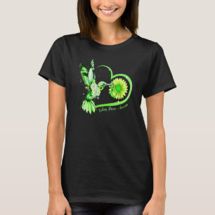 Camiseta Hummingbird Sunflower Heart Green Ribbon Kidney Di