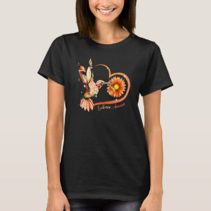 Camiseta Hummingbird Sunflower Naranja de corazón Lanza Leu