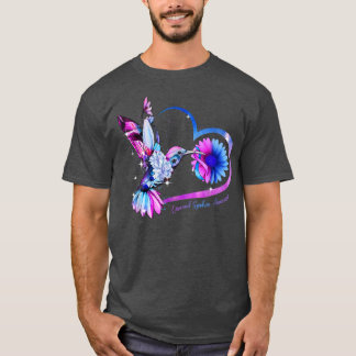 Camiseta Hummingbird Sunflower Púrpura Cinta Azul Emanuel S