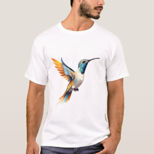 Camiseta Hummingbird Vector Art con colores vibrantes