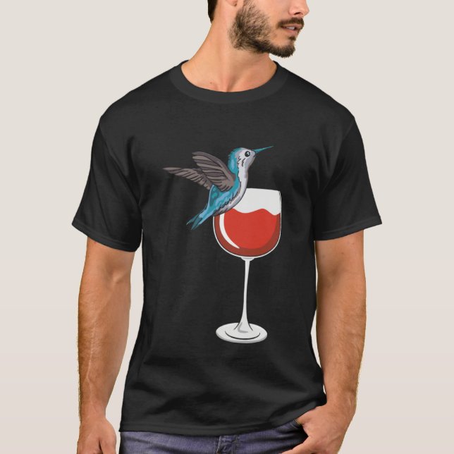 Camiseta Hummingbird Wine Drinking Birdwatching (Anverso)