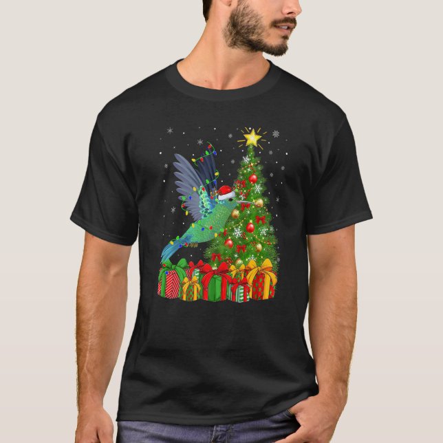 Camiseta Hummingbird  Xmas Holiday Santa Hummingbird Christ (Anverso)