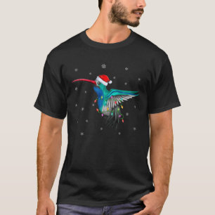 Camiseta Hummingbird Xmas Iluminando Santa Hat Hummingbird 