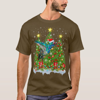 Camiseta Hummingbird Xmas Lights Santa Hummingbird Christin