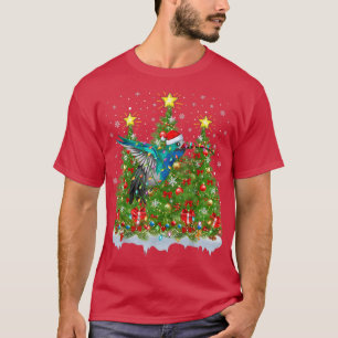 Camiseta Hummingbird Xmas Lights Santa Hummingbird Christin
