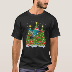 Camiseta Hummingbird Xmas Lights Santa Hummingbird Christin