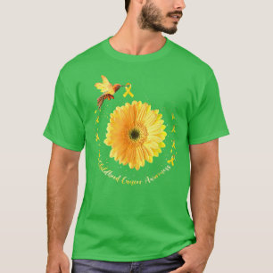 Camiseta Hummingbird Yellow Sunflower Niñez con cáncer