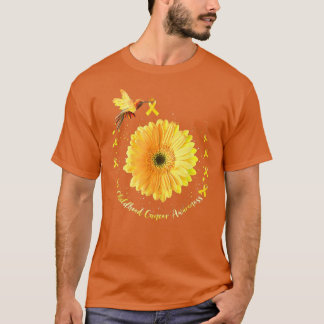 Camiseta Hummingbird Yellow Sunflower Niñez con cáncer