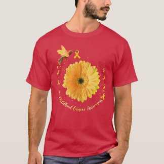 Camiseta Hummingbird Yellow Sunflower Niñez con cáncer