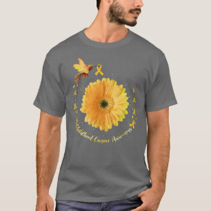 Camiseta Hummingbird Yellow Sunflower Niñez con cáncer