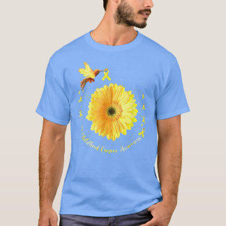 Camiseta Hummingbird Yellow Sunflower Niñez con cáncer