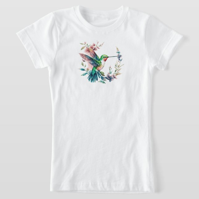 Camiseta Hummingbirds Floral Bouquet Birday Party (Distribución)