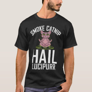 Camiseta Humo catnip hails lucipurr gato satánico